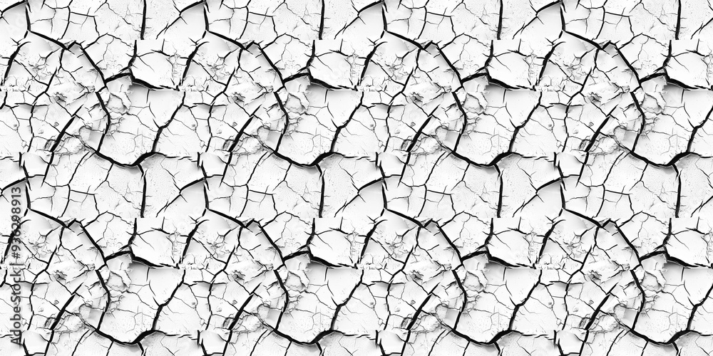 Heavy cracks texture pattern with a detailed, broken appearance. Seamless texture background. Pattern design