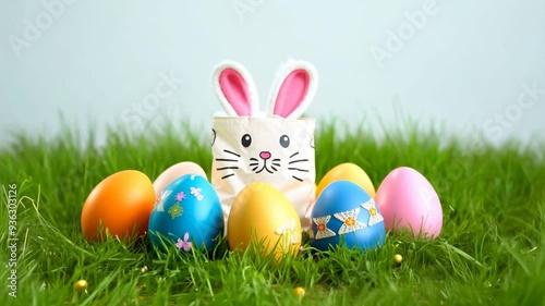Gift bag with Bunny Ears and Easter eggs