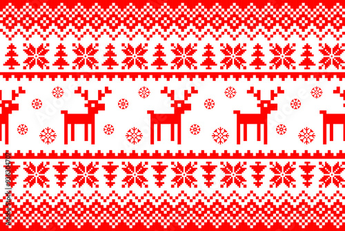 Christmas Background Vector Illustration. Red Background in Vector Format. Download Christmas Wallpaper. High Quality EPS Vector and High Resolution Image for New Year Clothes Pattern and Decoration. 