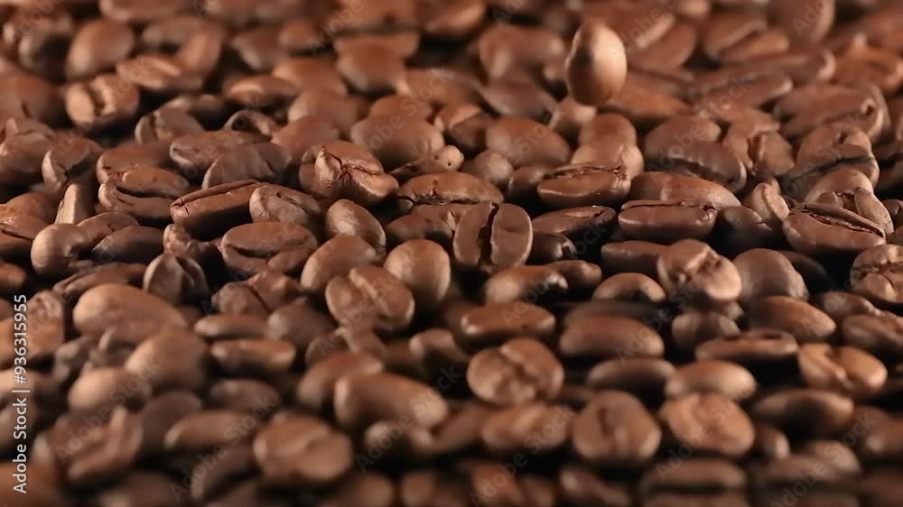 Slow Motion Fresh Roasted Coffee Beans Cinematic