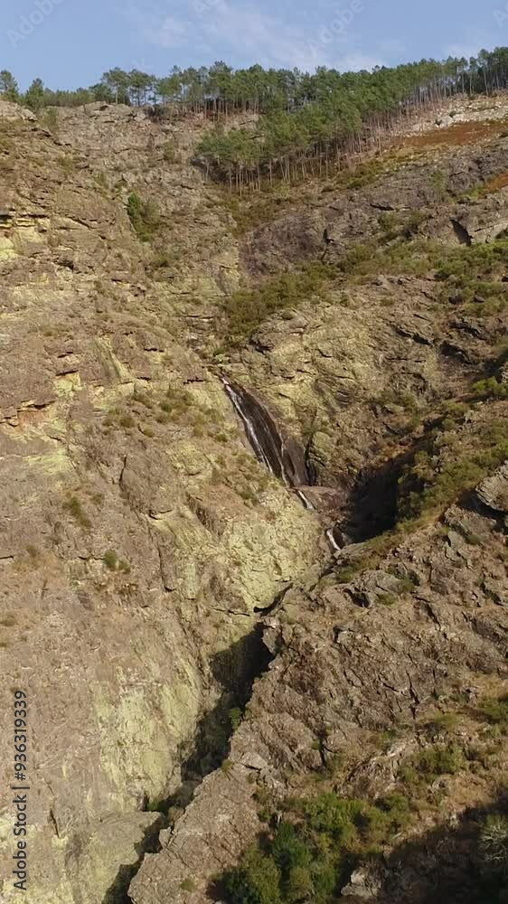 Aerial View of Amazing Mountains with Waterfall Vertical Video Aerial View of Amazing Mountains with Waterfall Vertical Video