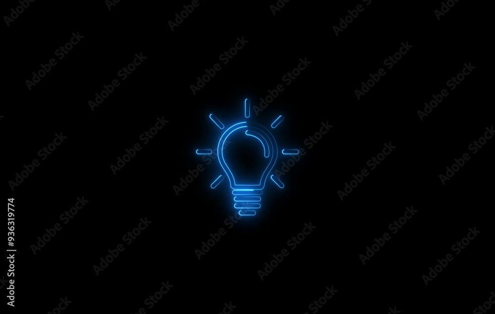 Neon Light bulb icon animation. Creative Thinking line Icon . Innovation, creative, technology concept. Bulb light idea concept. Neon Light bulb icon animation. Creative Thinking line Icon . Innovation, creative, technology concept. Bulb light idea concept.