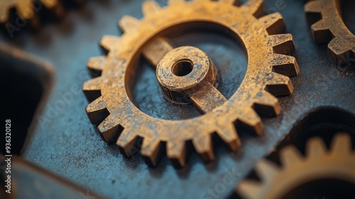 Cogwheel gear setting symbol for technical support, repair, optimization, and workflow.