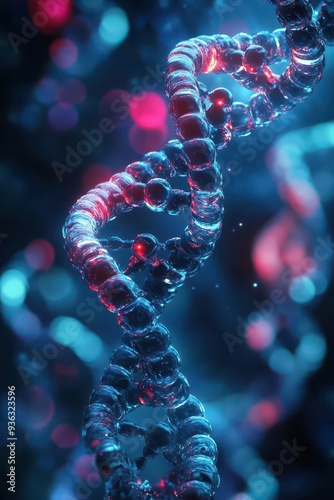 Mutation at the DNA level, with a focus on a single nucleotide polymorphism affecting the genetic code photo