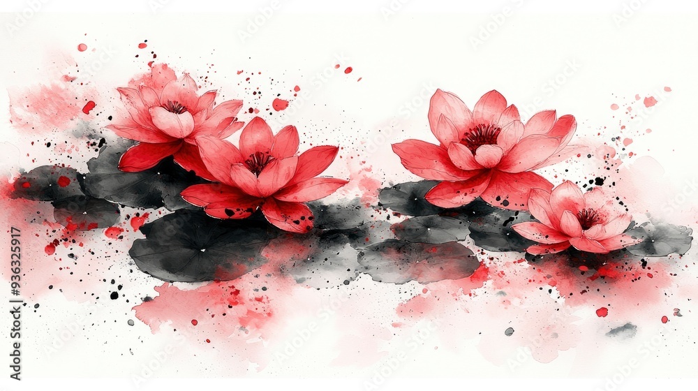 Watercolor Painting of Red Watercolor Painting of Red
