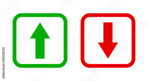 Green arrow up and red arrow down icon