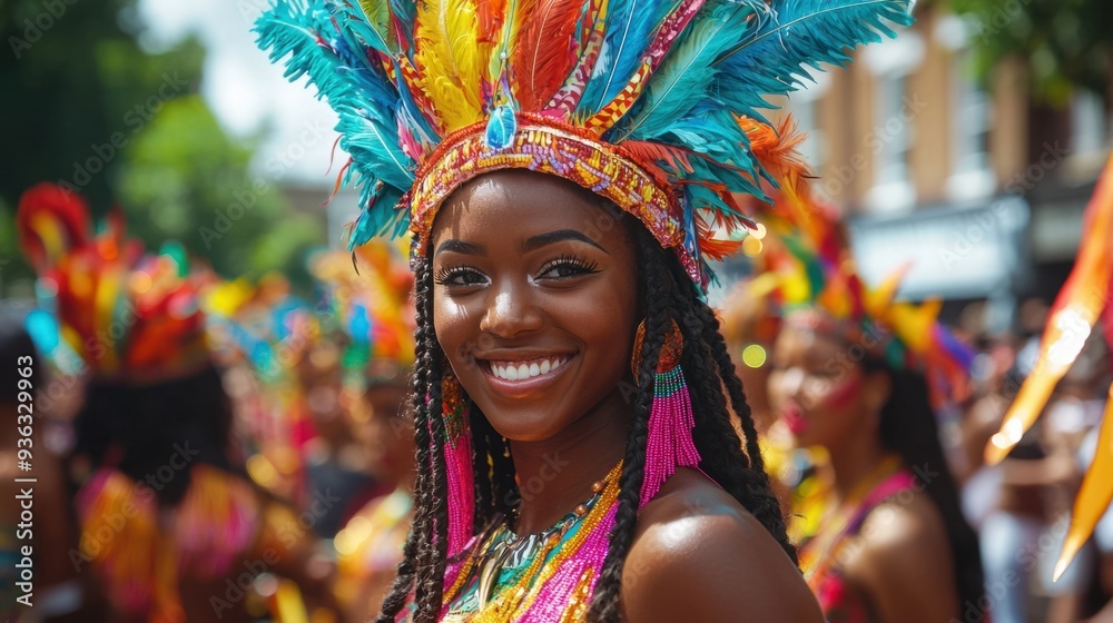 Fototapeta premium Celebrating Diversity at the Colorful Notting Hill Carnival Parade in London