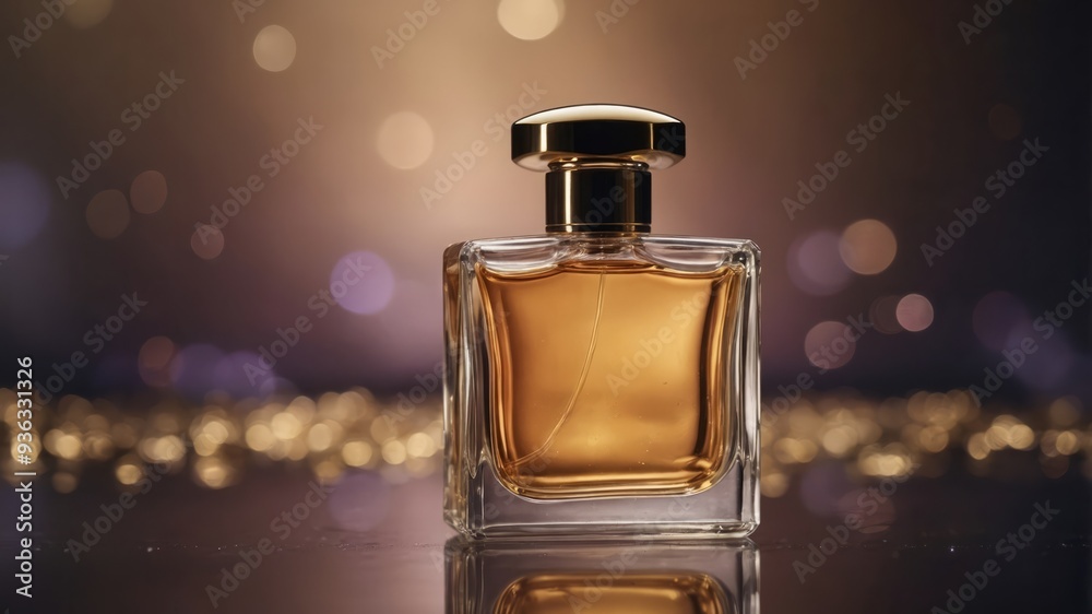 A beautiful perfume bottle sits on a table. A beautiful perfume bottle sits on a table.