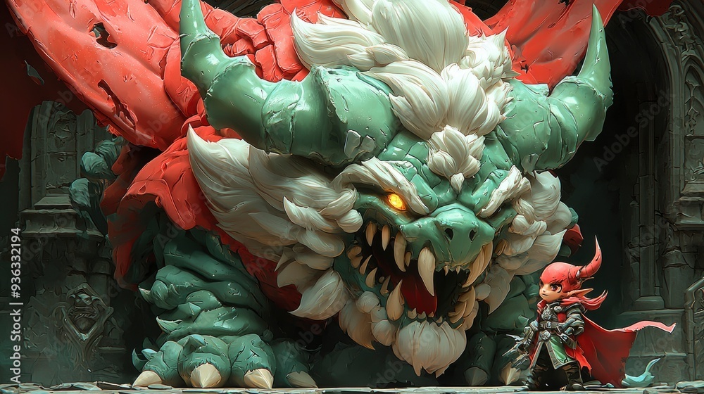 Naklejka premium Fantasy Dragon Monster with