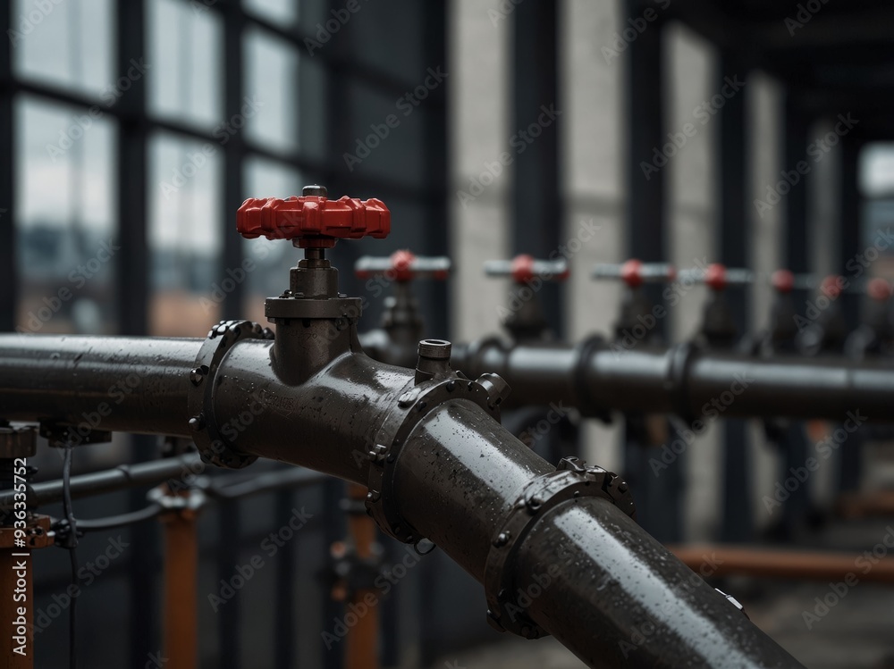 Close-up of industrial pipelines and valves. Close-up of industrial pipelines and valves.