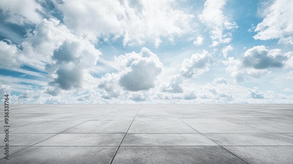 Fototapeta premium Cloudy Sky with Concrete Floor