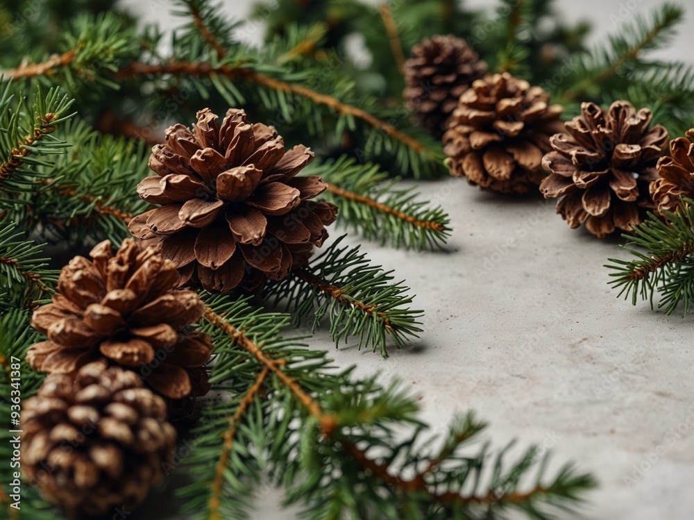 christmas border with fir branches and cones on white. christmas border with fir branches and cones on white.