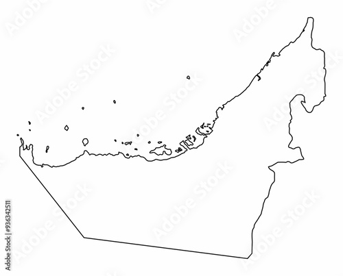 United Arab Emirates outline map