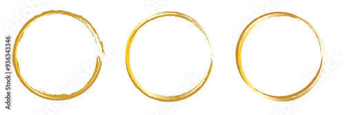 Gold glittering circle of paint golden glitter texture. Abstract gold glittering textured. gold circle frame seton white background. EPS 10