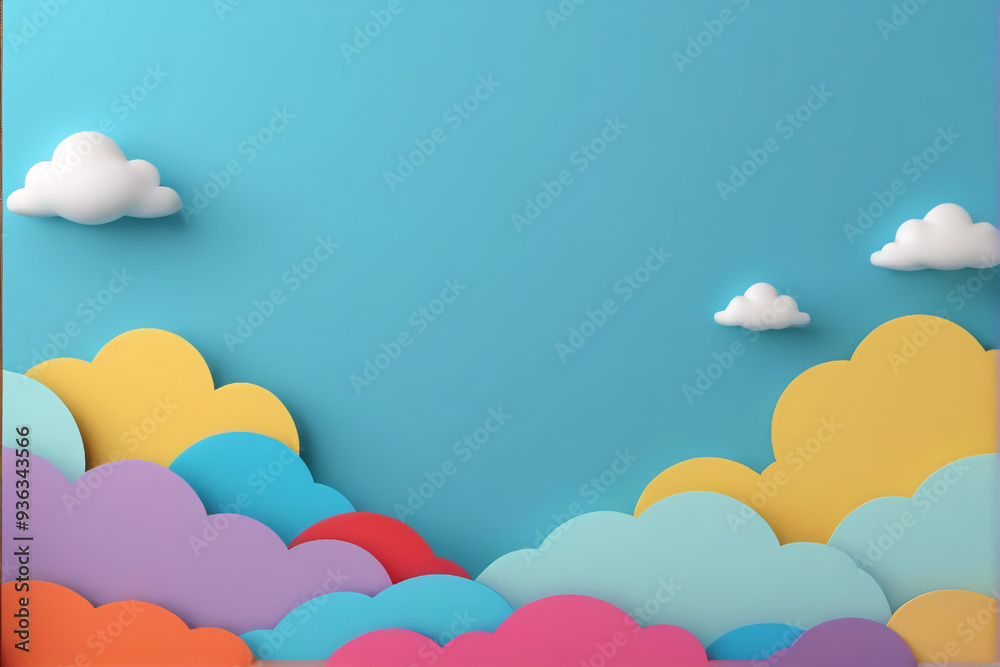 balloons in the wall with clouds balloons in the wall with clouds
