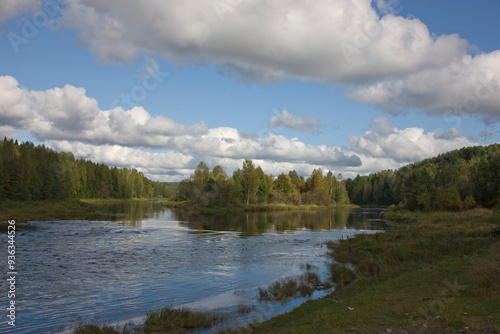 Russia Arkhangelsk region landscape on a cloudy summer day