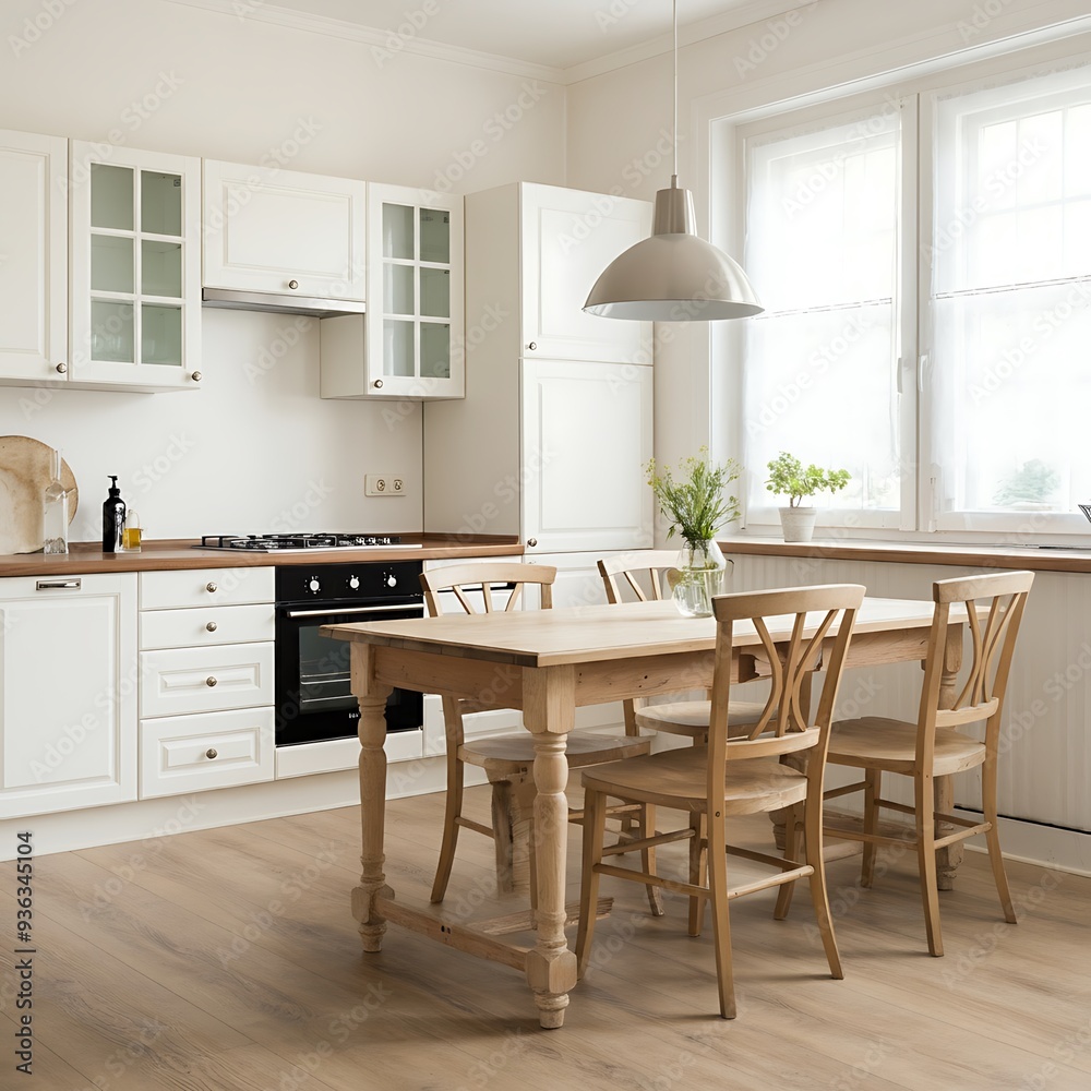 Kitchen Interior with dining table Kitchen Interior with dining table