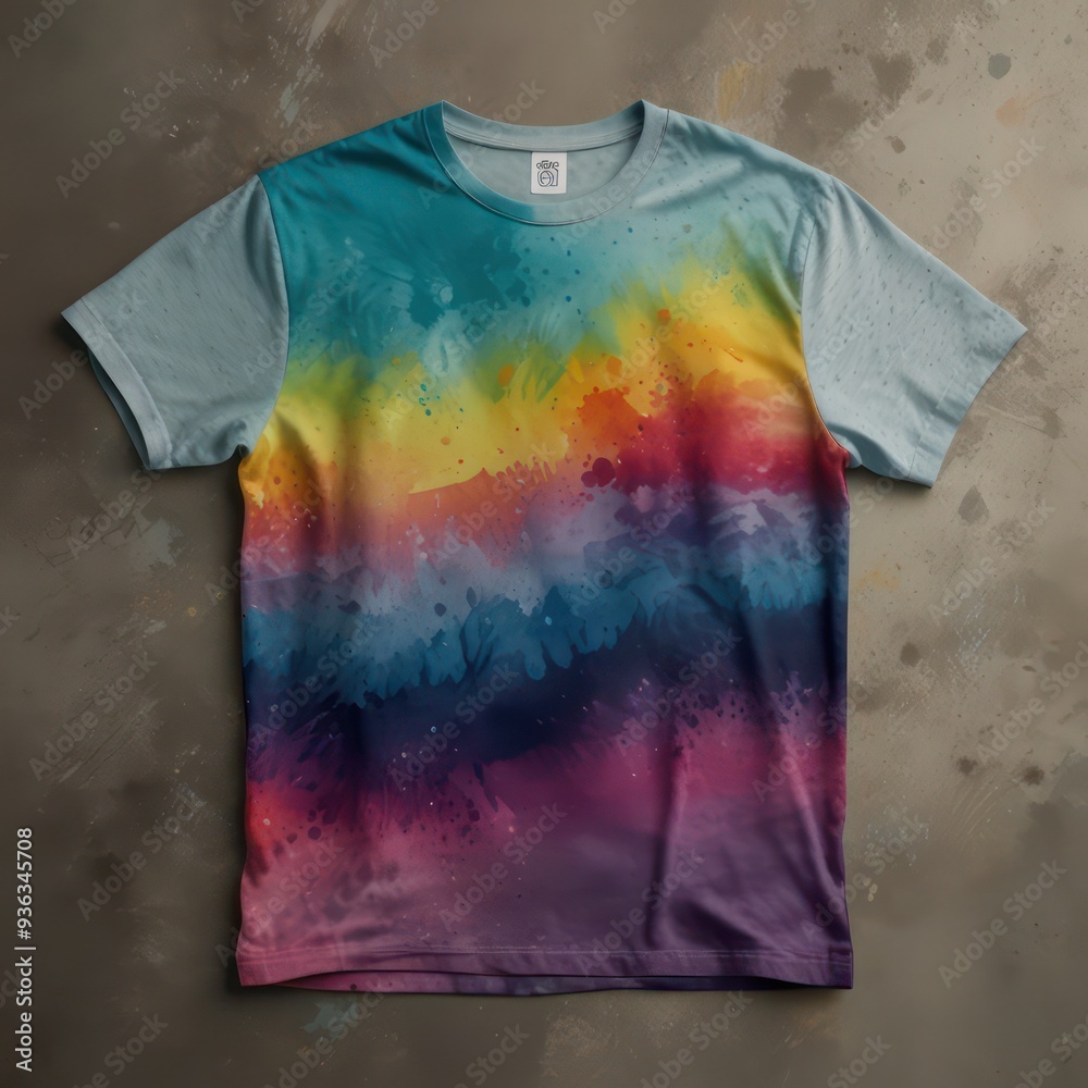 An abstract watercolor effect T-shirt design with fluid blended dynamic and organic colors and composition. An abstract watercolor effect T-shirt design with fluid blended dynamic and organic colors and composition.