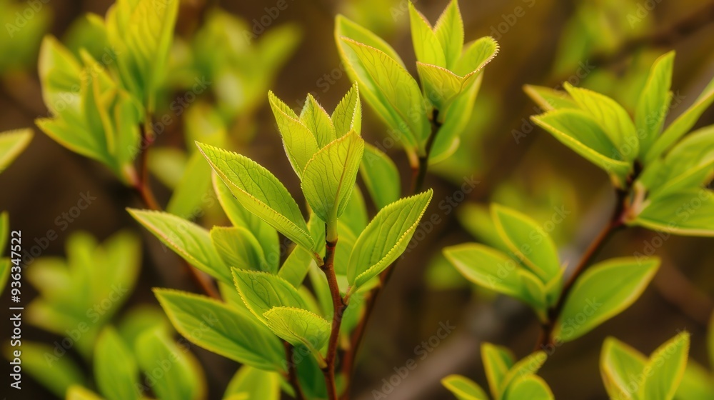 Vibrant Spring Foliage, tender new leaves unfurling, showcasing delicate textures, embodying freshness and rejuvenation in nature's awakening display. Vibrant Spring Foliage, tender new leaves unfurling, showcasing delicate textures, embodying freshness and rejuvenation in nature's awakening display.