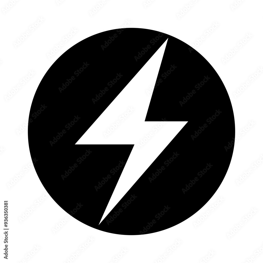 Lightning flash icon symbol sign isolated on white design. Vector illustration