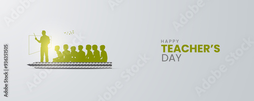 Happy Teacher's day creative concept vector illustration. Creative teacher's day education concept. design for banner, poster.