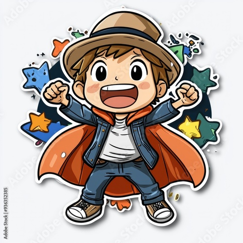 Joyful Boy Superhero Flying