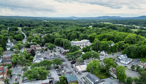 Fotografija aerial view of rhinebeck new york (hudson valley small town next to catskill mou