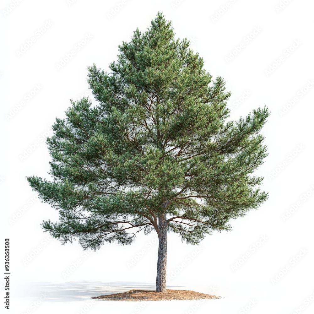 A large green tree stands alone in a field A large green tree stands alone in a field