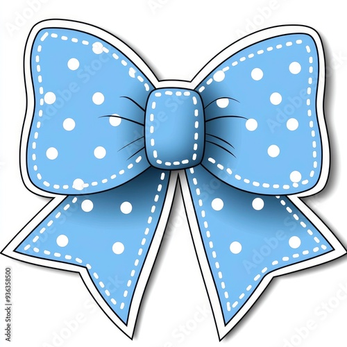 Blue Polka Dot Bow