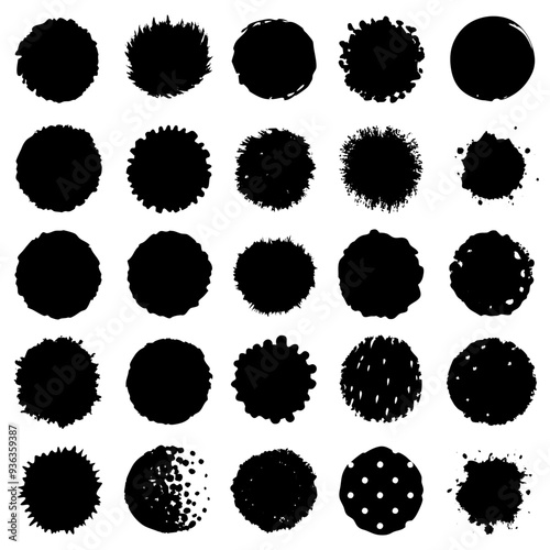 A visual of black circles on a white background creates contrast