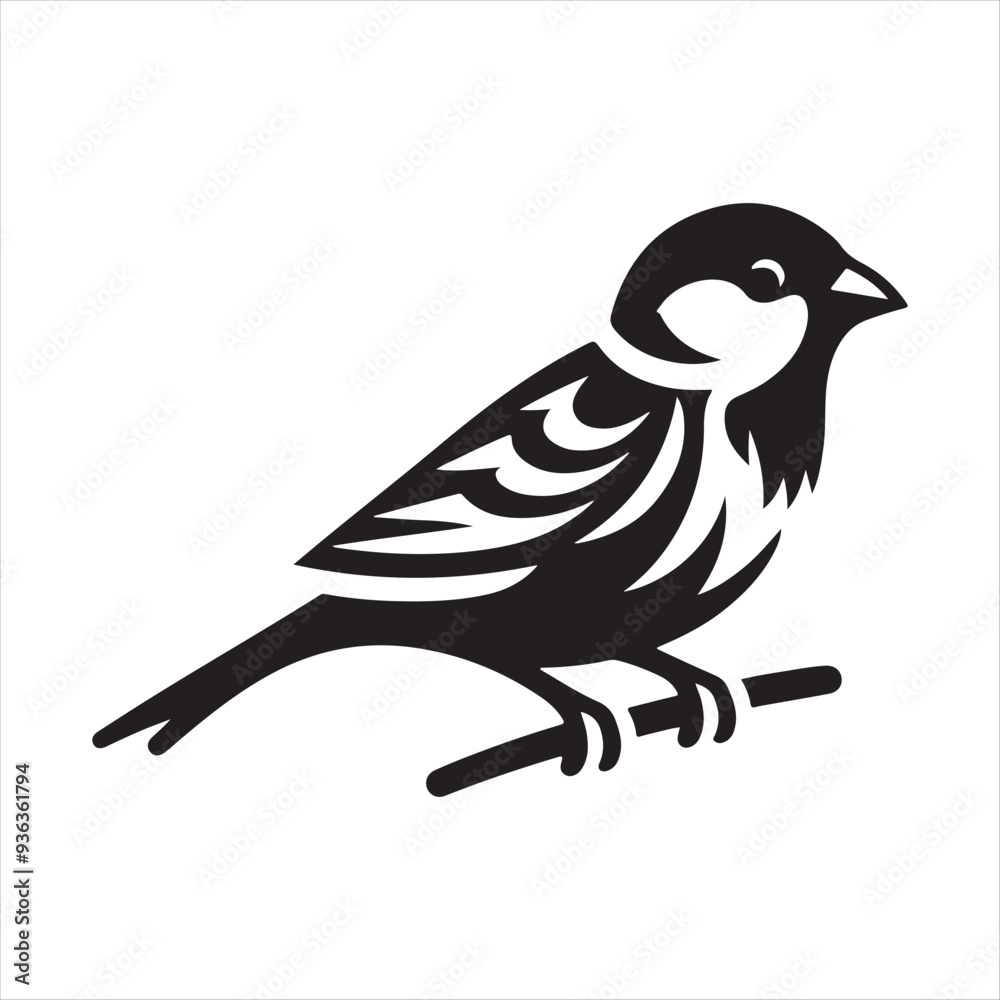 Obraz premium A Sparrow Bird Vector Art Illustration