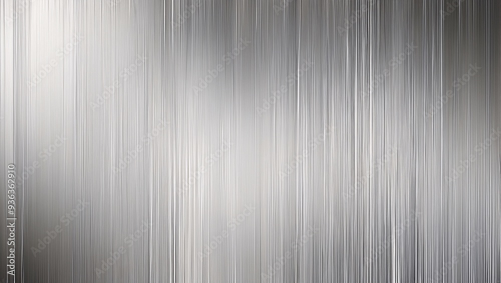 Brushed silver metal background featuring subtle vertical highlights