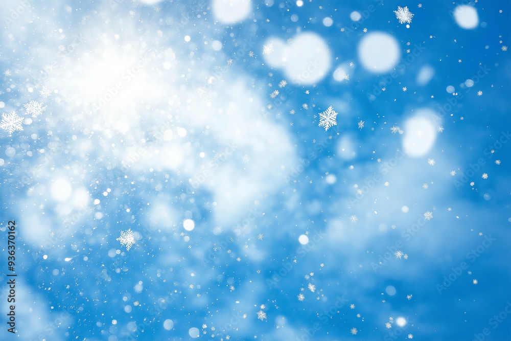 Winter Christmas sky with falling snow. Snowflakes, snowfall Winter Christmas sky with falling snow. Snowflakes, snowfall