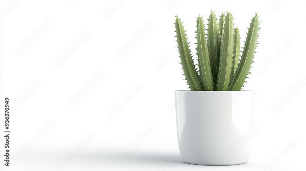 A white pot with a green plant in it A white pot with a green plant in it