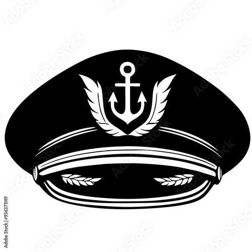 Naval  admiral hat cap with anchor and wings logo