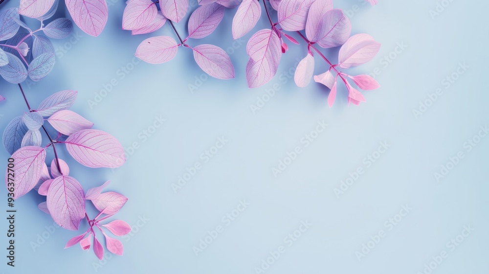 A chic and simple design with a purple foliage border and plenty of copy space, perfect for sophisticated projects.