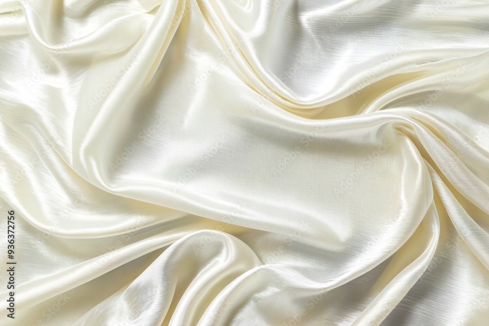 Obraz premium A high-quality image of a white satin fabric in a close-up shot, ideal for fashion and design purposes