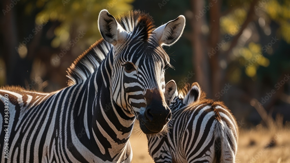 Naklejka premium zebra in the national park