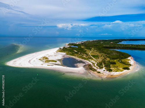 Drone photography of Honeymoon Island State Park, Dunedin, Florida photo