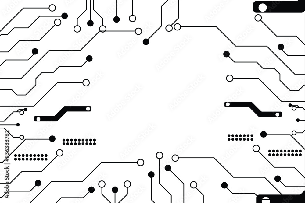 Abstract circuit board technology background, stock illustration.