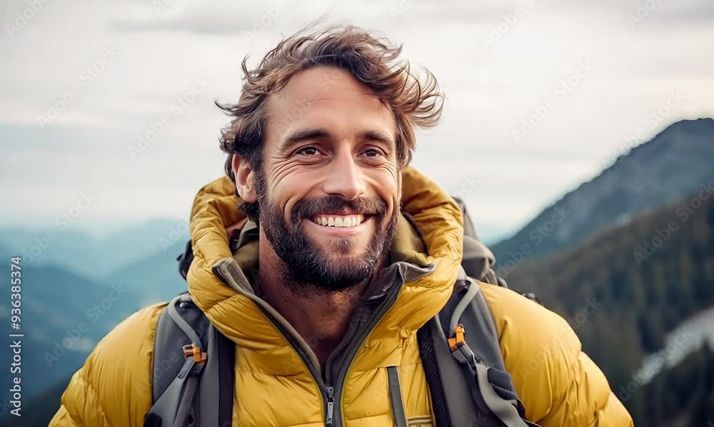 Handsome young man hiking in the mountains. Travel and adventure concept. Handsome young man hiking in the mountains. Travel and adventure concept.
