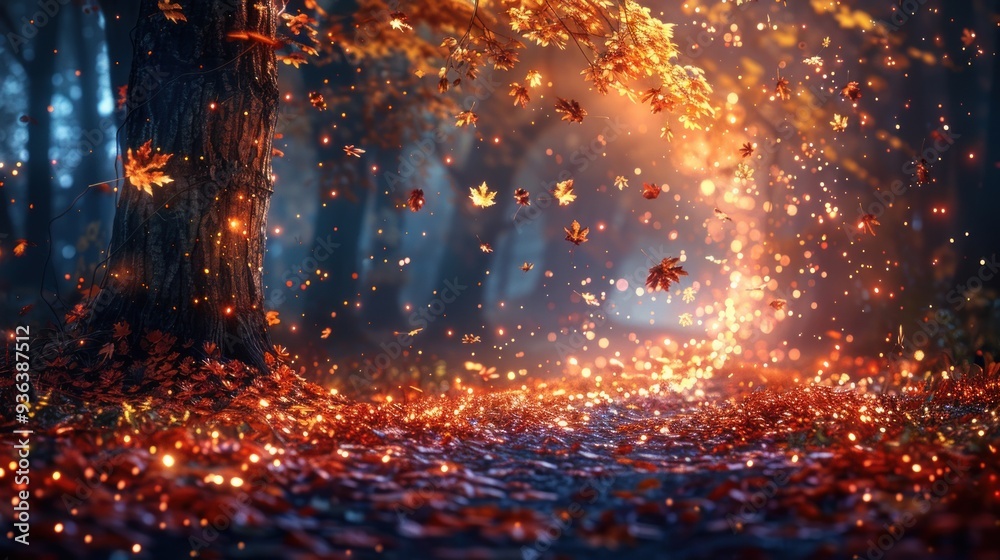 Autumn winds rustle, maple leaves dance, and the forest path is paved with gold and crimson Autumn winds rustle, maple leaves dance, and the forest path is paved with gold and crimson