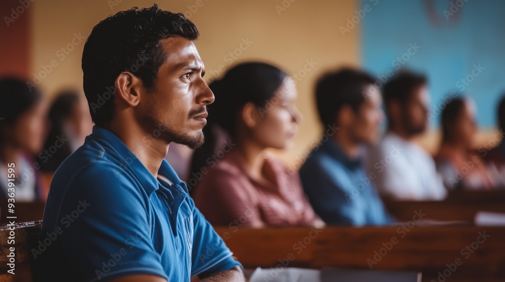 A group of church members sits in a community space, focused on a speaker delivering a report. The atmosphere reflects engagement and interest in the topics discussed. A group of church members sits in a community space, focused on a speaker delivering a report. The atmosphere reflects engagement and interest in the topics discussed.