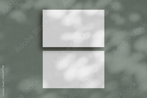 Two white horizontal paper sheets mockup, US Legal flyer mockup, paper, letter, invitation card.