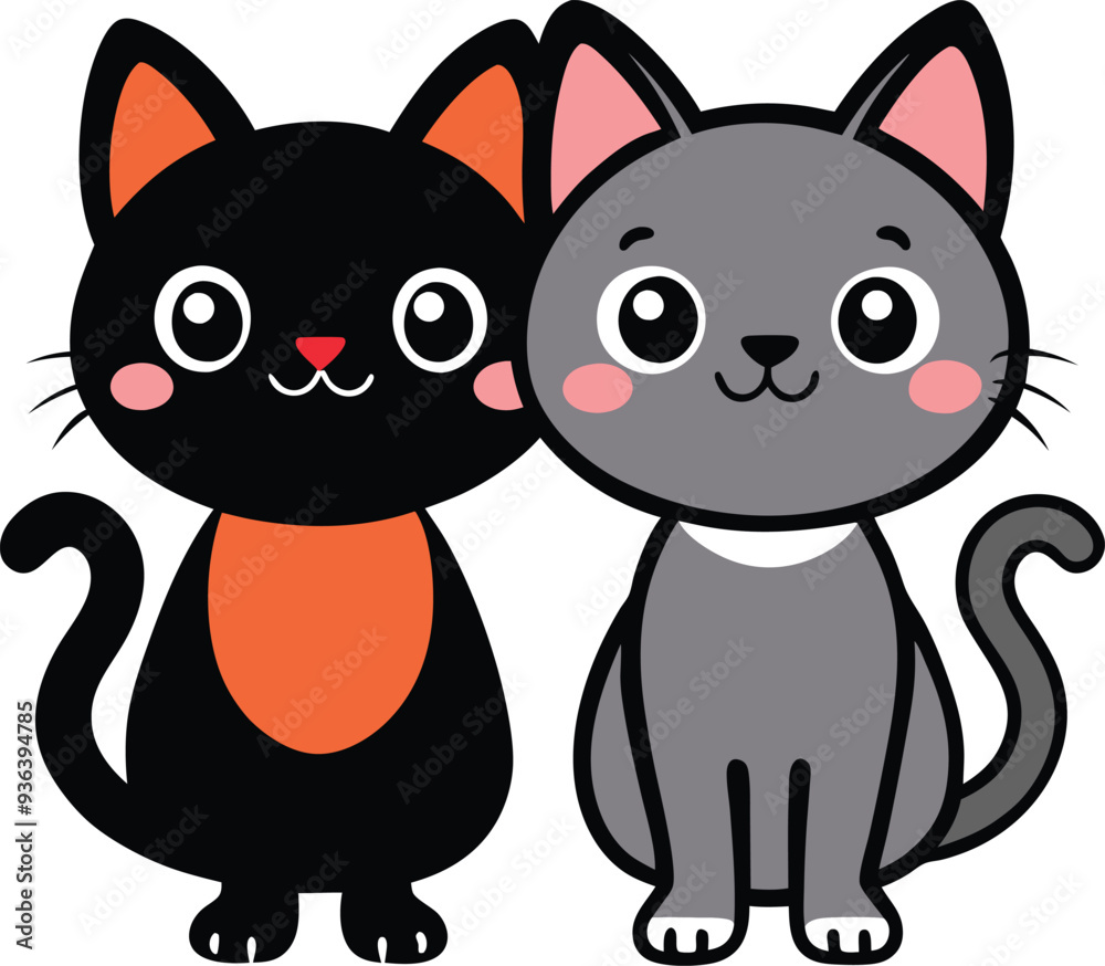 create cute cat Full Body vector style silhouette with white background create cute cat Full Body vector style silhouette with white background