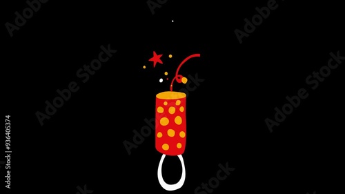 New Years Fireworks, Stock Overlay 4k Animation Video, 3D Motion Graphics loop Animation, with Chroma key, Alpha Channel, High Resolution, Black and Green Screen Background