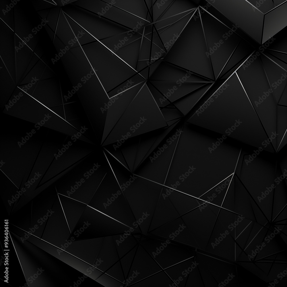 Black low poly background, triangular 3D polygonal abstract background Black low poly background, triangular 3D polygonal abstract background