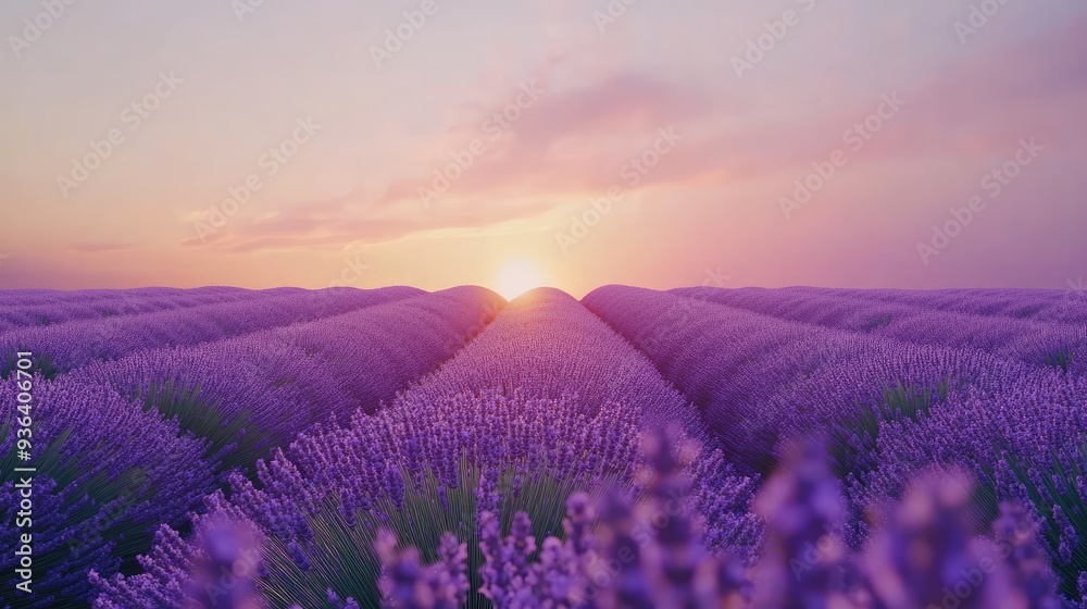 Obraz premium Lavender Field at Sunset