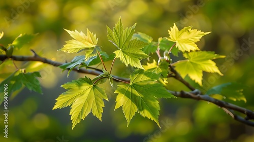 In the spring platanus occidentalis the sycamore plant photo