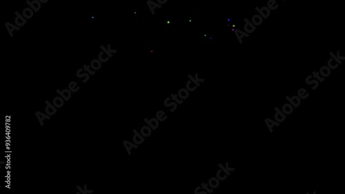 Confetti for Party Celebration, Stock Overlay 4k Animation Video, 3D Motion Graphics loop Animation, with Chroma key, Alpha Channel, High Resolution, Black and Green Screen Background